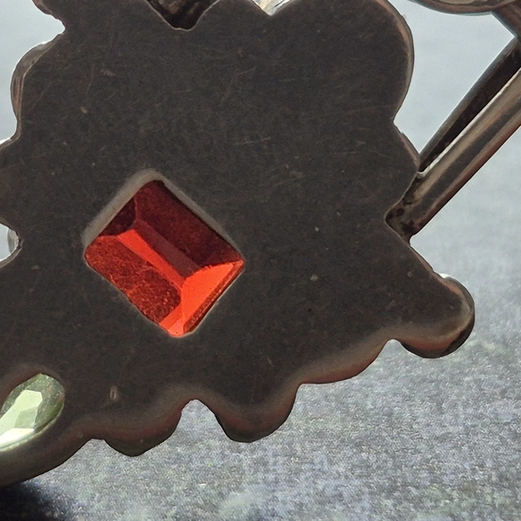 Intricate Silver and Red Necklace with Architectural Design - Picture 4 of 9